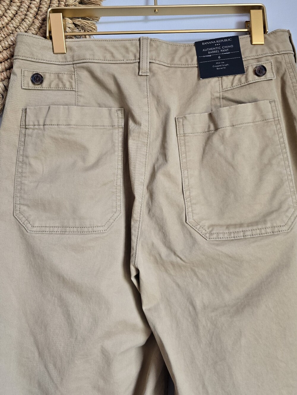 Banana Republic NEW British Khaki Authentic Chino Cropped Barrel Pant SZ 6 Chic - Picture 6 of 10